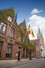 Image showing Sign saying Hotel in a Bruges street