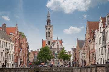 Image showing The belfry of Bruges is a medieval bell tower