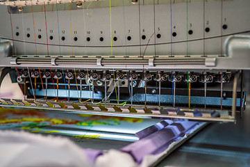 Image showing Automatic industrial sewing machine for stitch by digital patter