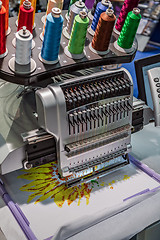 Image showing Automatic industrial sewing machine for stitch by digital patter