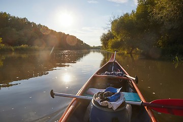 Image showing Canoe on the river