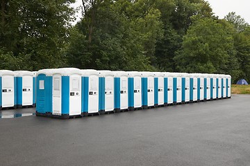 Image showing Toilets installed at a public event