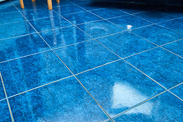 Image showing Tiled bathroom floor