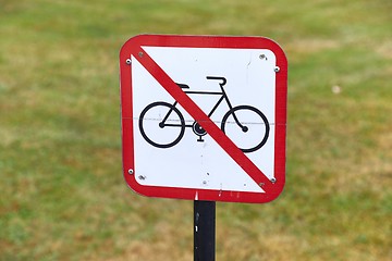 Image showing No cycling area