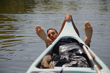 Image showing Canoe tour river swim