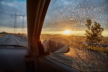 Image showing Driving in the rain