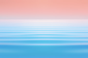 Image showing Abstract Blue With Pink-orange Seascape Background In Watercolor