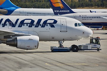 Image showing Plane at the airport, Finnair Airbus A319