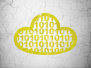 Image showing Cloud technology concept: Cloud With Code on wall background