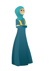 Image showing Muslim confident business woman with folded arms.