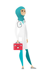 Image showing Doctor holding first aid box vector illustration.