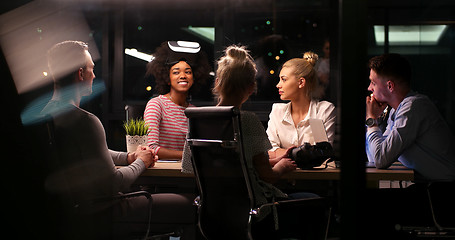 Image showing Multiethnic Business team using virtual reality headset