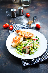 Image showing chicken with salad