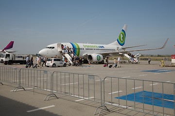 Image showing Transavia aircraft at an airport