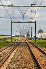 Image showing Railway tracks straight section