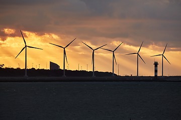 Image showing Wind power turbines