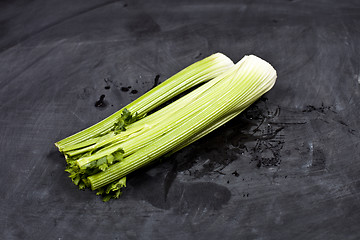 Image showing Fresh green organic celery.