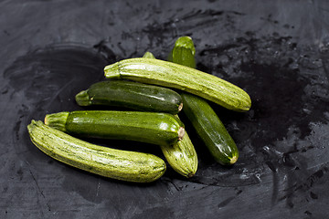 Image showing Fresh green organic zucchini.