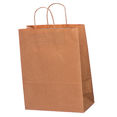 Image showing Brown paper bag on white