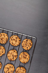 Image showing Baking grid with chokolate cookies
