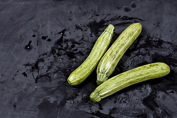 Image showing Fresh green organic zucchini.