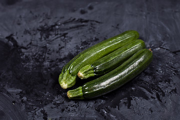 Image showing Fresh green organic zucchini 