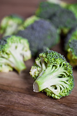 Image showing Fresh green organic broccoli.