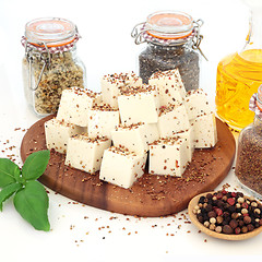 Image showing Vegan Food with Tofu Bean Curd