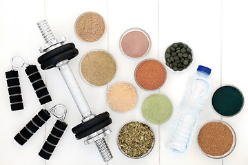 Image showing Body Building Equipment and Supplement Powders