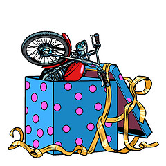 Image showing Motorcycle bike in a gift box