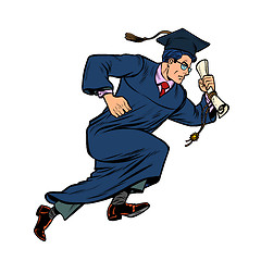 Image showing graduate of University College isolate on white background