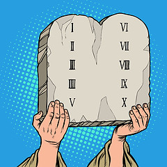 Image showing tables of the covenant. Ten Commandments of Moses