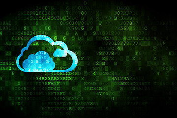 Image showing Cloud technology concept: Cloud on digital background