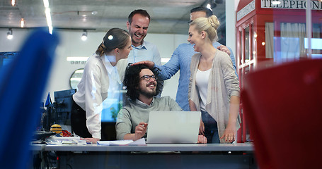 Image showing Startup Business Team At A Meeting at modern office building