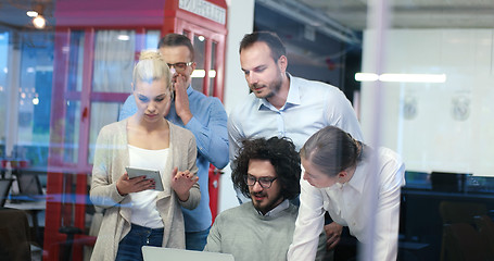 Image showing Startup Business Team At A Meeting at modern office building