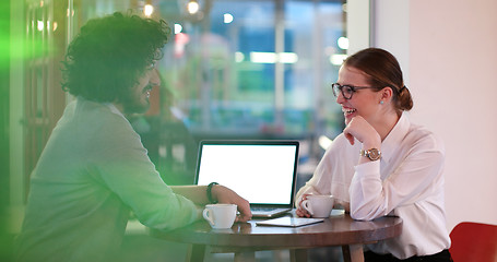 Image showing Startup Business Team At A Meeting at modern office building