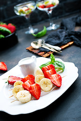 Image showing banana with strawberry