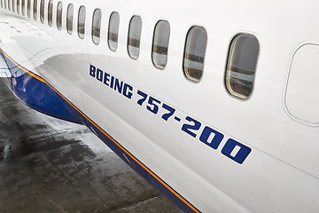 Image showing Airliner fuselage closeup