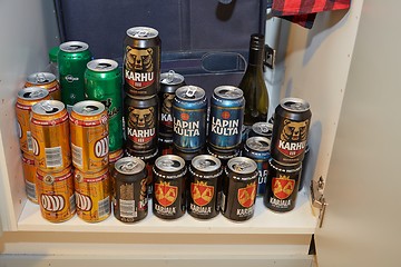 Image showing Beer cans, Finnish brands