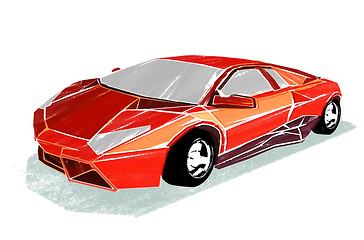 Image showing Illustration of sports car on white