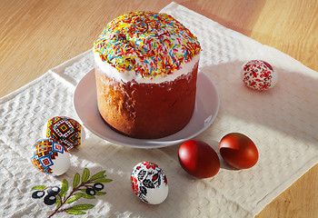 Image showing Painted colorful Easter bread