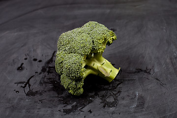 Image showing Fresh green wet broccoli.