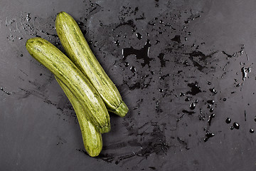 Image showing Fresh green organic zucchini.