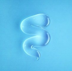 Image showing transparent gel on blue background