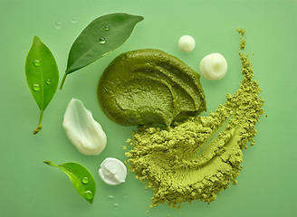 Image showing composition of various organic cosmetic products