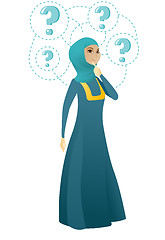 Image showing Young business woman thinking vector illustration.