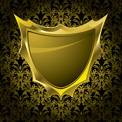 Image showing floral shield gold