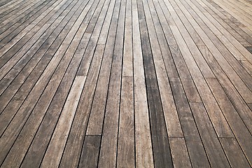 Image showing Wood deck lumber