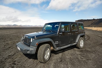 Image showing Jeep Wrangler on Icelandic terrain