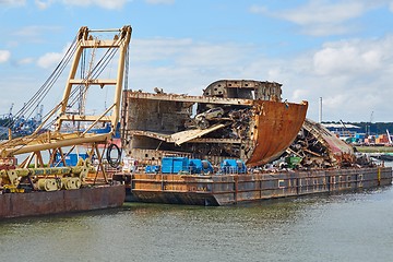 Image showing Cargo ship wreck